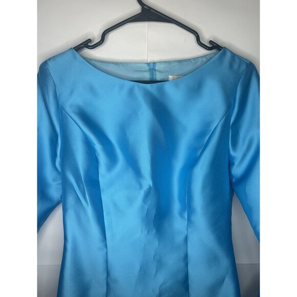 Lotus Grace Rare Women’s 3/4 Ruffle Sleeve Formal Dress Turquoise Size 6 NWT - Picture 3 of 10